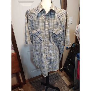 Pearl Snap Button Front Twin Pocket Western Shirt by Western Frontier Men's Size